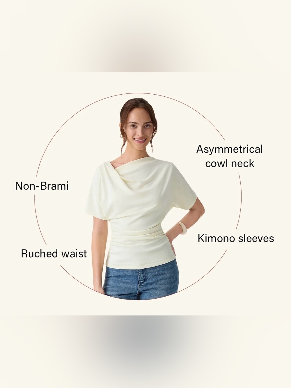 OGL ASYMMETRICAL RUCHED TOP NWT - Picture 4 of 4